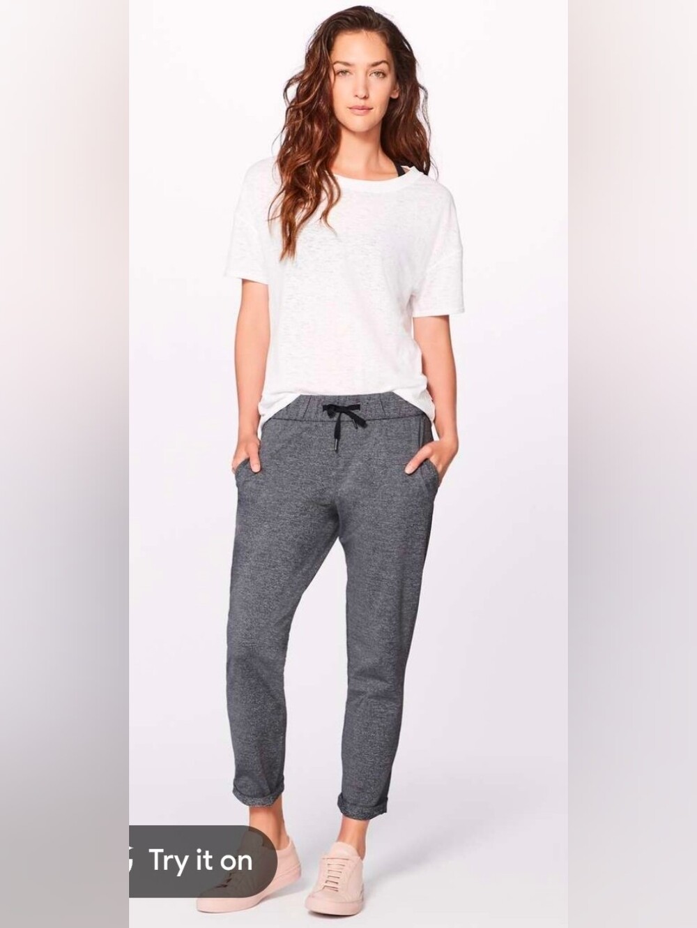 Lululemon On The Fly Pants Heathered Grey Size 2 Athletic Athleisure Gym